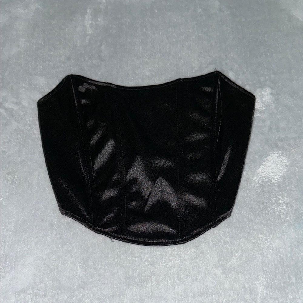 Black Satin Corset Top